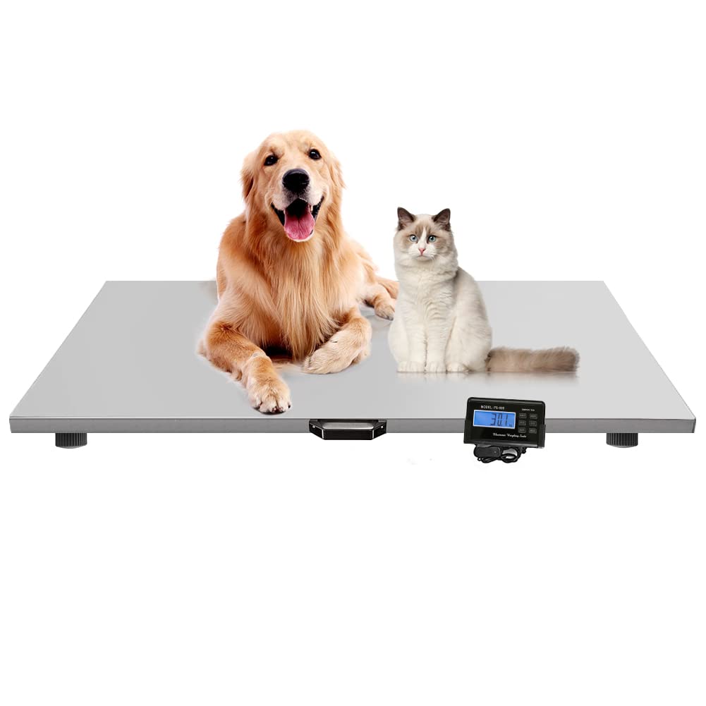 Skiennix Digital Livestock Scale - 1100Lbs Capacity | Stainless Steel Platform for Large Pets & Livestock