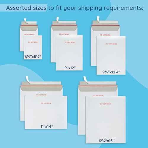 Blue Summit 25 Pack 12.75x15 Rigid Mailers, Cardboard Envelopes, Do Not Bend Photo Mailers, Cardboard Envelopes for cards, For Paper Document, Pictures, and Magazine