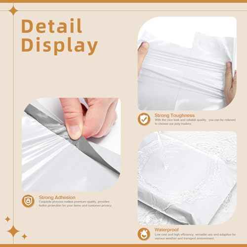 Fuxury Extra Large Poly Mailers 24x36" 25 Pcs,XXL Shipping Bags Bulk for Clothing,Strong Adhesive Packaging Shipping Envelopes,Big Plastic Postal Mailing Bag for Storage Business(White)
