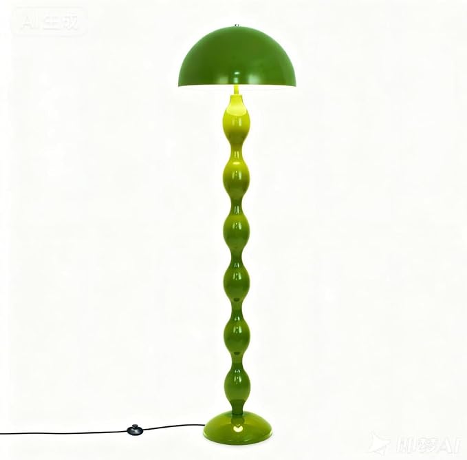 Green Floor Lamp Mushroom Lampshade,Vintage Floorlamp,Unique Lamps for Living Room Bedroom,Retro Tall Standing Lamp for Study,Girl's Room,Office,Apartment,Home Decor,Pretty Lamps Floor,Mid Century