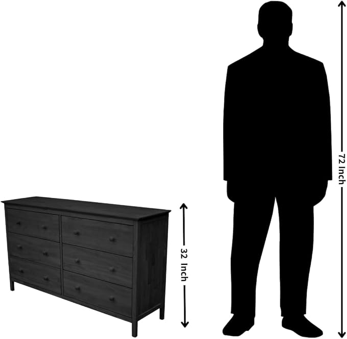International Concepts Dresser with 6 Drawers, Unfinished