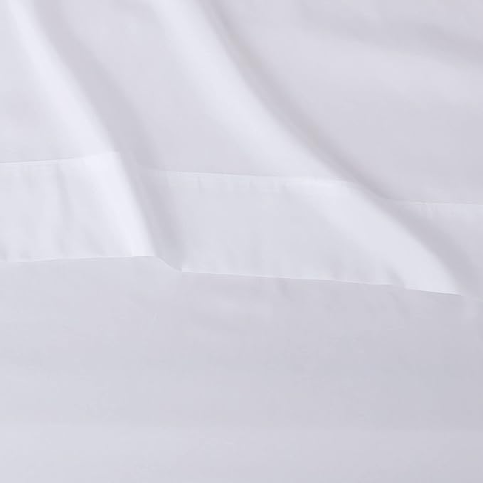 Amazon Basics Lightweight Super Soft, Wrinkle-Free, Easy Care Microfiber 4-Piece Bed Sheet Set with 14-Inch Deep Pockets, Full, Bright White, Solid