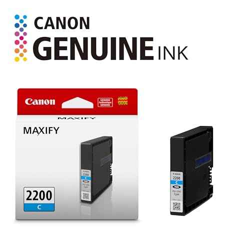 Canon PGI-2200 Genuine Cyan Ink Tank, Compatible with IB4120, MB5420, MB5120, IB4020, MB5020, and MB5320 Printers