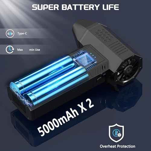 Compressed Air Duster 130000RPM Electric Air Duster with Light Super Power Cordless Air Duster Blower 4-Gear Adjustable Mini Blower Rechargeable Battery for Keyboard House Outdoor and Car