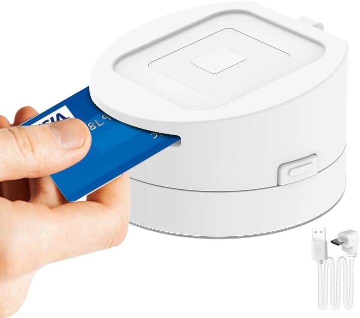Square Dock for Square Reader - Elegant White Case with Anti-Sleep Feature & 1.5m Cable