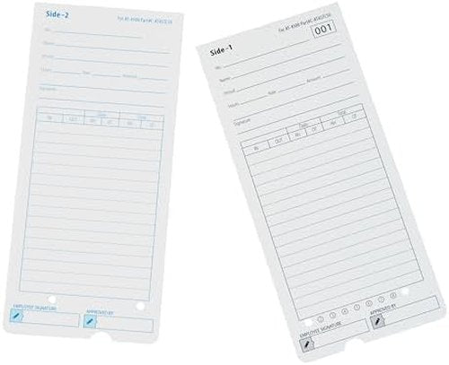 AT-4500 Time Cards - 100 Pack of 2 Sets (50 Each) - Durable & Convenient for Time Tracking