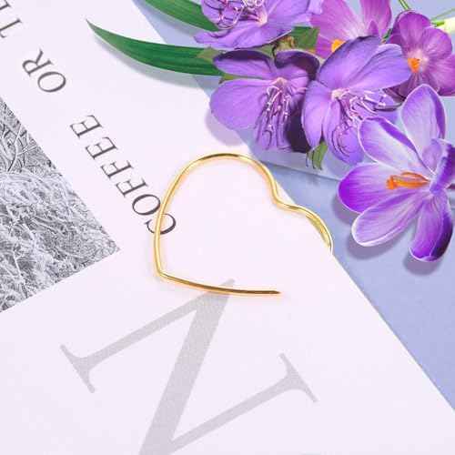 Cute Metal Heart Paper Clips: Love Shape Gold Binder Paperclips Mini Bookmark 100Pcs Document Note Sorting Organizer for Wedding Decorative Office Supplies