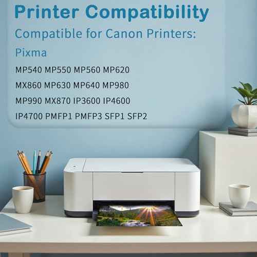 PGI-220 CLI-221 Ink Cartridge Compatible for Canon MX870 221 220 Ink Cartridges PGI220 CLI221 to use with MP560 MP620 MP640 MX860 MP980 MP990 iP3600 iP4600 iP4700 Printer(5 Pack)