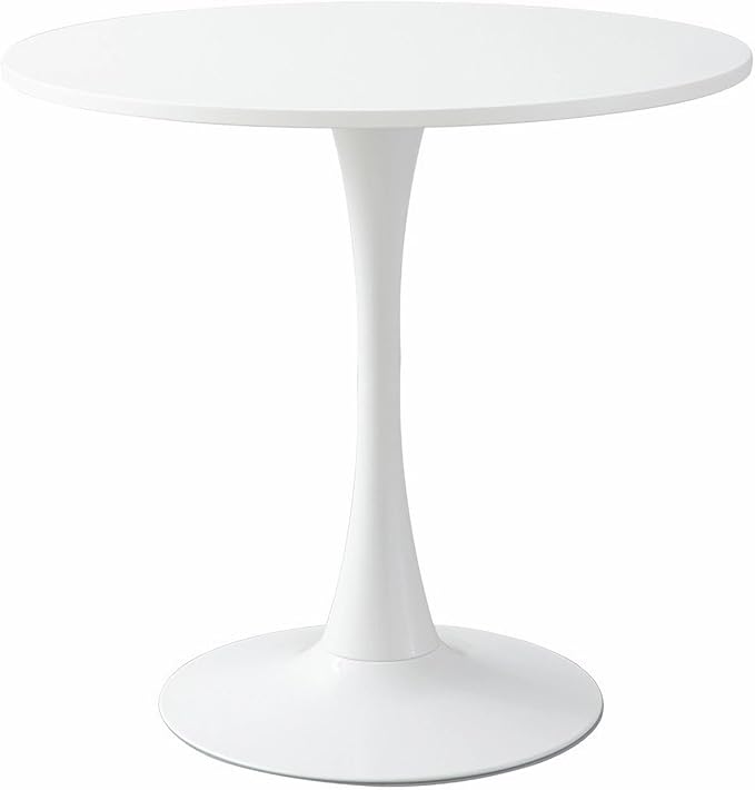 31.5" Tulip Table for 2-4 Persons Modern Round Dining Room Table, Mid-Century Modern White Small Kitchen Table with MDF Wooden Top, Leisure Coffee Table for Living Room, Dining Room, Office