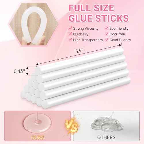 THINKLEARN Hot Glue Gun Full Size, 60/100W Dual Power Glue Gun with 15 Glue Sticks(7/16''), Heavy Duty Large Glue Gun Kit, Hot Glue Gun and Sticks Set for Crafts, Arts, DIY and Home Repairs