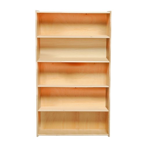 Contender Birch Streamline Storage Cabinet with 4 Adjustable Shelf, Hardwood Classroom and Home Organizer for Toys, Wooden Bookcase Display for Kids