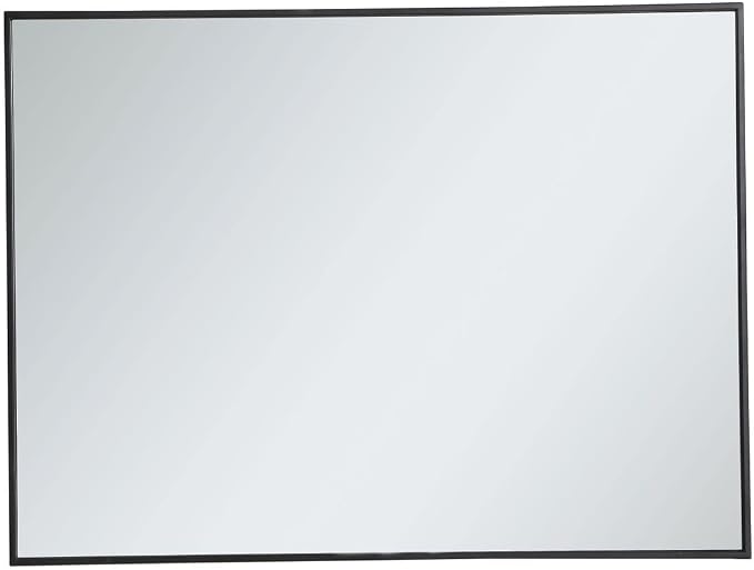 Elegant Decor Eternity 40" x 30" Contemporary Metal Frame Mirror in Black