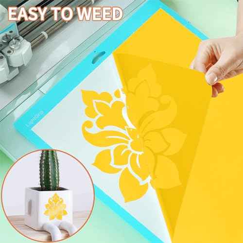 Prime Vinyl Permanent Vinyl - Matte Yellow Adhesive Vinyl for All Cutting Machine, 12" x10 FT Permanent Outdoor for Decor Sticker, Home Decal, Scrapbooking, Signs
