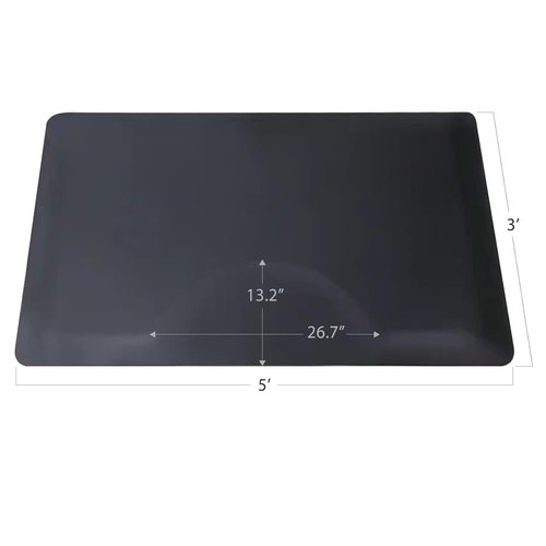 Salon Mat - Anti-Fatigue 3'x5' Black Square Floor Mat for Hair Stylists & Barbers | 1/2" Thick