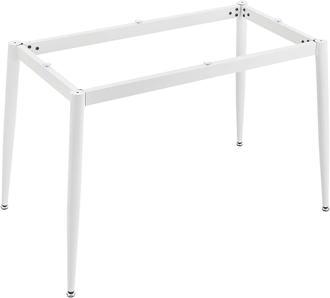 Modern Desk Frame,Industrial Metal Table Legs with Suction Cups,Desk Base for Marble,Glass,Wood Top,Furniture Legs for Home,Kitchen,DIY Bench Legs Coffee Table,Capacity 661.38lbs (White)