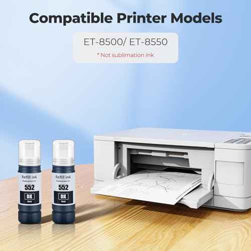 552 Black Ink Bottles ET-8550 ET-8500 Replacement for 552 Ink Refill Bottle (2 Black) Work for Photo ET-8550 ET-8500 ET 8550 ET 8500 ET8550 ET8500 8550 8500 Supertank Printer