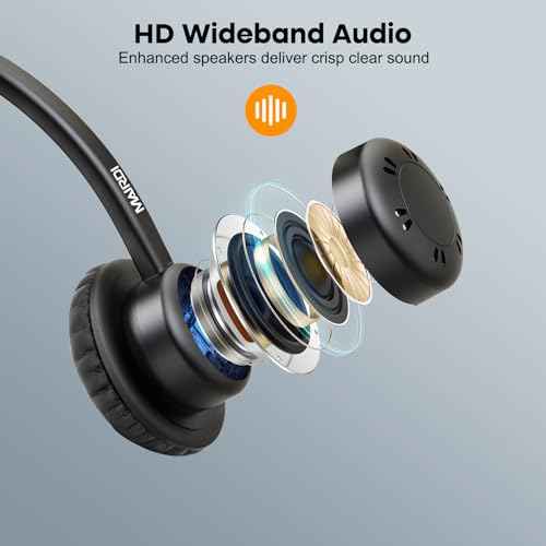 MAIRDI Phone Headset with Microphone Noise Canceling, Telephone Headset for Call Center, Office Headset with RJ9 & 3.5mm Jack for Landline Deskphone Cell Phone PC Laptop, Work for Polycom Avaya