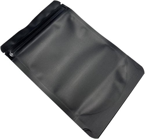 PABCK Mylar Stand-Up Resealable Bags - 3.55mil Thick Frosted Black Foil | 50 Pack, 3.35x5.1 Inch Food Storage Pouches