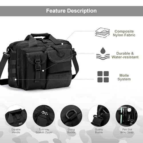 Stypos Tactical Messenger Bag Briefcase for Man Military Laptop Bag 14 Inch/15.6 Inch /17.3 Inch Messenger Shoulder Work Bag