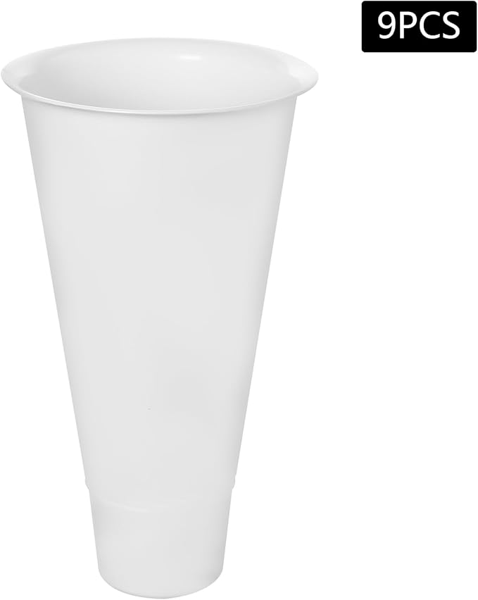 DYRABREST Flower Display Stand with Buckets, White 3 Layers Metal Plant Stand with 9 Pieces Buckets, Moving Florist Bouquet Shelf for Fresh Flower Shop, for Patio Garden, Outdoor Flower Pop-Up Events