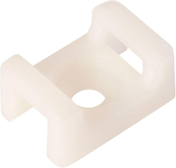 GTSE 100 Pack Of White/Clear Screw Mounts, Zip Ties Up To 0.2" Wide, Saddle Type Zip Tie Anchors
