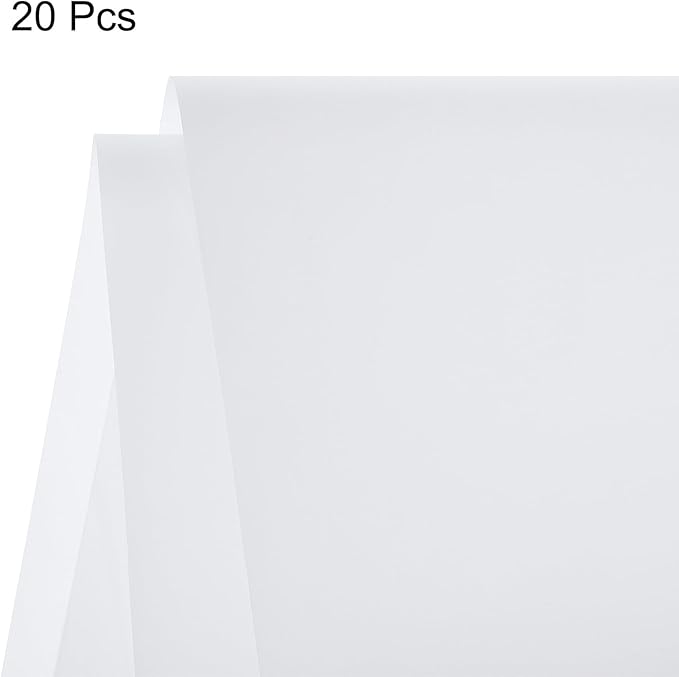 MECCANIXITY Flower Wrapping Fog Paper 22.8x22.8 Inch Waterproof Matte Floral Wrapping Paper for DIY Crafts, Gift/Gift Box Packaging White 20 Pcs