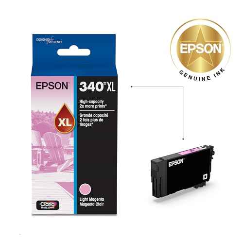 Epson 340 Claria Photo HD Ink High Capacity Light Magenta Cartridge (T340XL620-S) Works with Expression Photo XP-8800