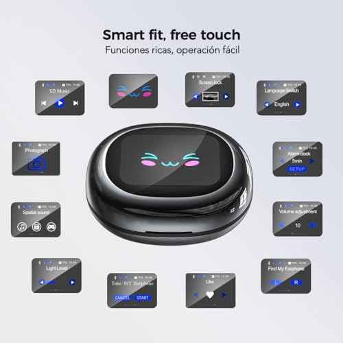 AI Translation Earbuds, Language Translator Earbuds Real Time for 135 Languages,audifonos traductores ingl?s espa?ol,Bluetooth6.0 LCD Touch Screen Earphones,Ideal for Travel Business Learning with APP