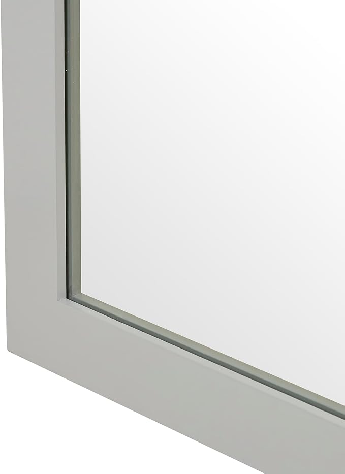 ARIEL Rectangular Wooden Mirror 24" x 36" in Grey, Flexible Horizontal/Vertical Hanging for Bathroom, Vanity, Entryway & Living Room Decor, Farmhouse Style