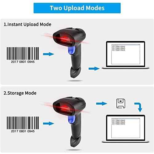 NetumScan Bluetooth CCD Bar Code Scanner with Stand, 3-in-1 Handheld Automatic 1D Barcode Reader Barcode Scanner for Computer, Tablet, iPhone, iPad, Android