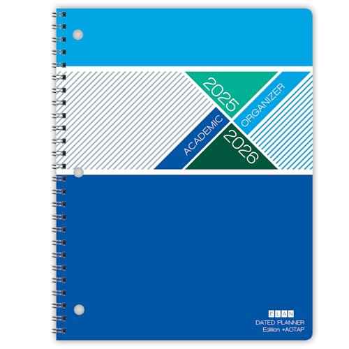 Elan Publishing Company Student Academic Organizer - 8.5" x 11" Weekly View; Dated for 2025-2026 Academic Year (Blue)