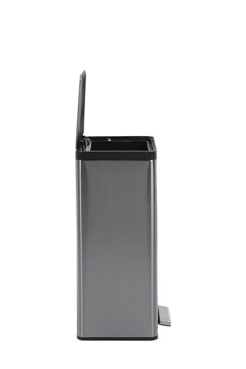 Rubbermaid Elite Stainless Steel Step-On Trash Can - 12 Gallon Charcoal Wastebasket for Home & Office