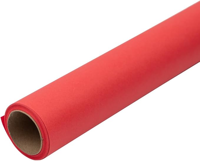 JAM Paper Gift Wrap - Matte Wrapping Paper - 26.3 Sq Ft (17 in x 18 Ft) - Matte Red - Roll Sold Individually