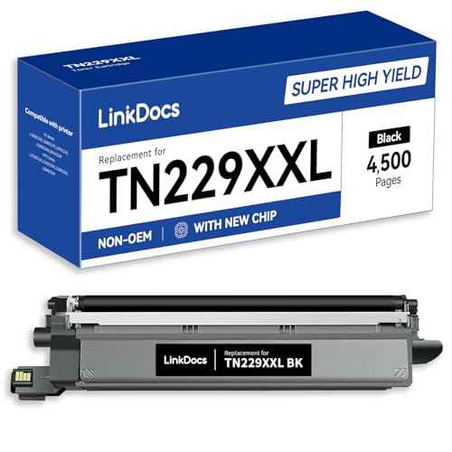 LinkDocs TN229XXL 4,500 Pages Super High Yield Black Compatible Toner Cartridge Replacement for Brother TN229XXL Black Work for Brother HL-L3295CDW HL-L8245CDW MFC-L3780CDW MFC-L8395CDW Printers