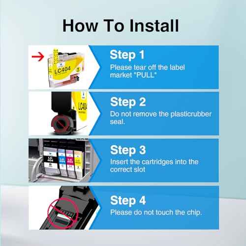LC404 Ink Cartridges Replacement for Brother LC404 LC-404 LC404XL Work with Brother MFC-J1205W MFC-J1215W Printer MFC-J1205W XL Printer (4 Combo Pack, BK/C/M/Y)