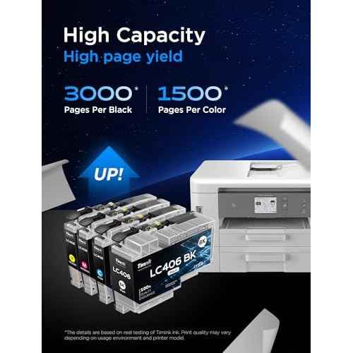 ¡¼4-Pack Larger Capacity¡½ LC406 Compatible Ink Cartridge Replacement for Brother LC406XL LC406 XL Ink Cartridges, Work for Brother MFC-J4335DW MFC-J5855DW MFC-J6555DW MFC-J4535DW Printer (BCMY-4 Pack)