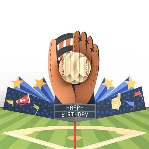 Lovepop Birthday Pop-Up Card for Him - 3D Baseball Greeting Cards for Boys, Men - Grand Slam - 5" x 7" Card - Blank Note Card & Envelope Included