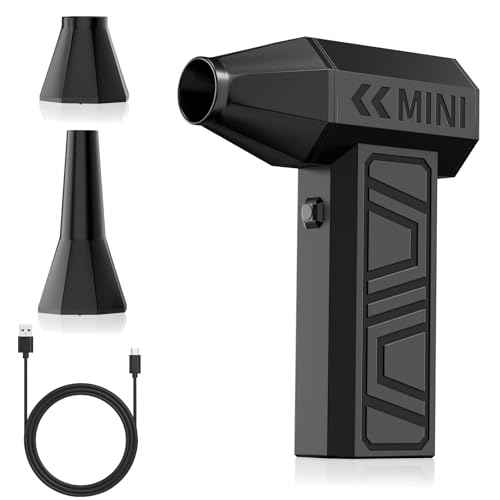 Electric Air Duster, 110,000 RPM Super Power Turbo Fan Cordless Air Duster, 3-Gear Adjustable Mini Blower with Fast Charging, Dust Blower for Computer, Keyboard, House, Outdoor and Car