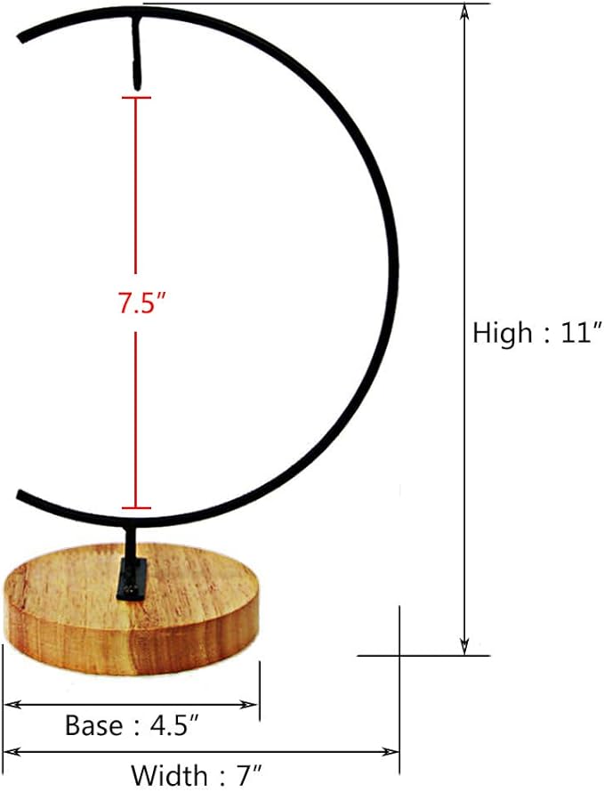 YY YEARCHY Awesomes Terrarium Ornament Display Stand Metal Stand Air Plant Stand Flower Pot Stand Holder Iron Pothook Stand for Hanging Glass Terrarium Globe Ball (4, Black)