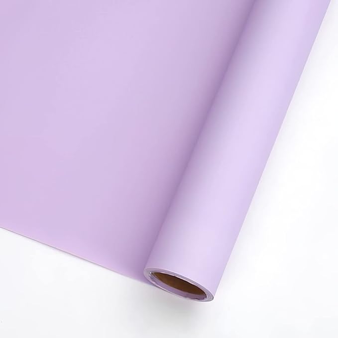 KIMHOME Korean Retro Packaging Waterproof Flower Wrapping Paper Gift Wrapping Flower Shop Bouquet Supplies Roll 23.6 Inch x 32.8 ft - Light Purple