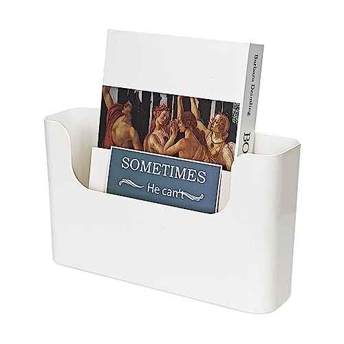 Wall File Holder - White Plastic Wall Mount File Organizer for Office, Home, Classroom