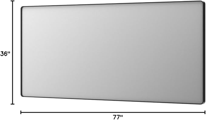 LOAAO 77X36 Inch Black Metal Framed Bathroom Mirror for Wall, Matte Black Bathroom Vanity Mirror Farmhouse, Large Rounded Rectangle Mirror, Anti-Rust, Tempered Glass, Hangs Horizontally or Vertically