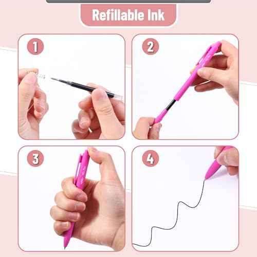 Mr. Pen Retractable Gel Pens, 12 Pack, Black Ink, Fine Point 0.5mm, Retractable, Cute, Aesthetic Pens for Journaling