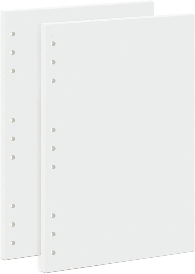 90 Sheets Blank Planner Refill Paper, 255x180mm, 9 Holes Inserts Papers B5 Loose Leaf Notebook Thick Sketch Paper for Drawing & Writing