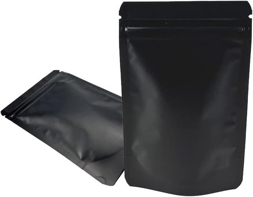 PABCK Mylar Stand-Up Resealable Bags - 3.55mil Thick Frosted Black Foil | 50 Pack, 3.35x5.1 Inch Food Storage Pouches