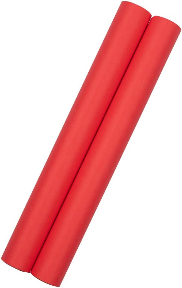 JAM Paper Gift Wrap - Matte Wrapping Paper - 52.6 Sq Ft Total (17 in x 18 Ft) - Matte Red - 2 Rolls/Pack