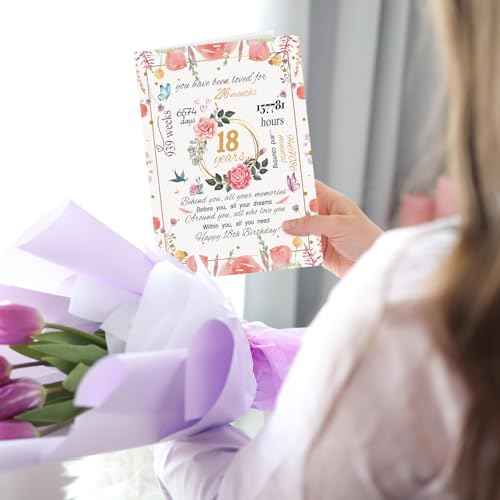 Funny 18th Birthday Card Gifts for Daughter Niece Granddaughter, Happy 18th Birthday Decorations for Girls, Best Gifts for 18 Year Old Sister