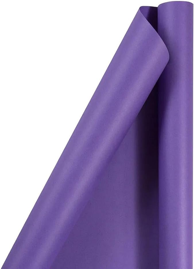 JAM Paper Gift Wrap - Matte Wrapping Paper - 100 Sq Ft Total - Matte Purple - 4 Rolls/Pack