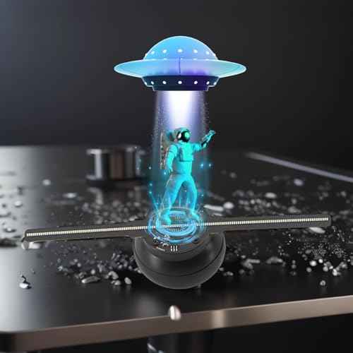 3DHologram Fan,Picture Fan Spinner with Bluetooth +Remote ,HologramProjector HD LED with 700 Video Library ,Holographic Fan for Halloween,Home Decorations,Anime character projection