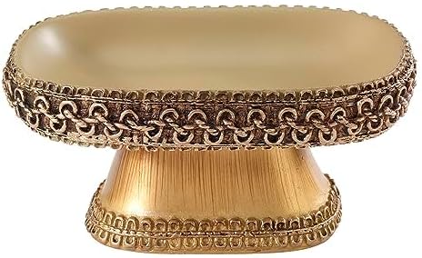 Avanti Linens Braided Medallion Gold and Rattan Resin Soap Dish